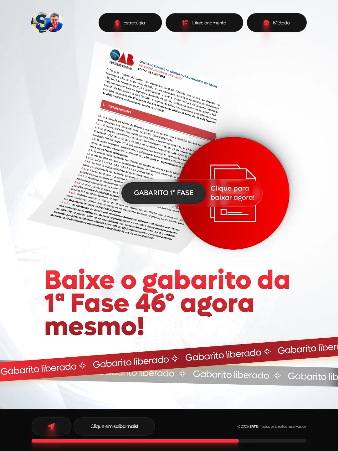 Gabarito da 1ª Fase OAB no grupo de estudos